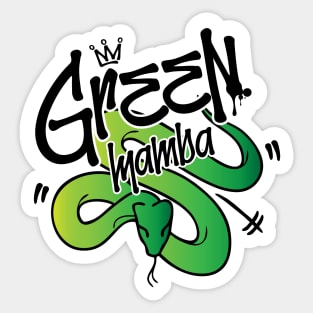 Green Mamba Graffiti Snake Sticker